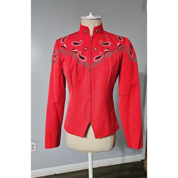 Hobby Horse Women's Red Western Embroidered Jacket XS